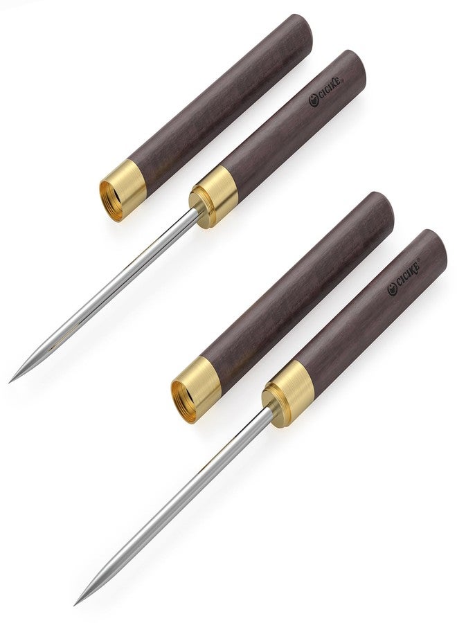 cicike Stainless Steel Ice Pick with Safety Cover, Pick Tool for Breaking Ice, Non-slip Wooden Handle for Easy to Grip, 9 Inches Length (Pack of 2) - Image 1