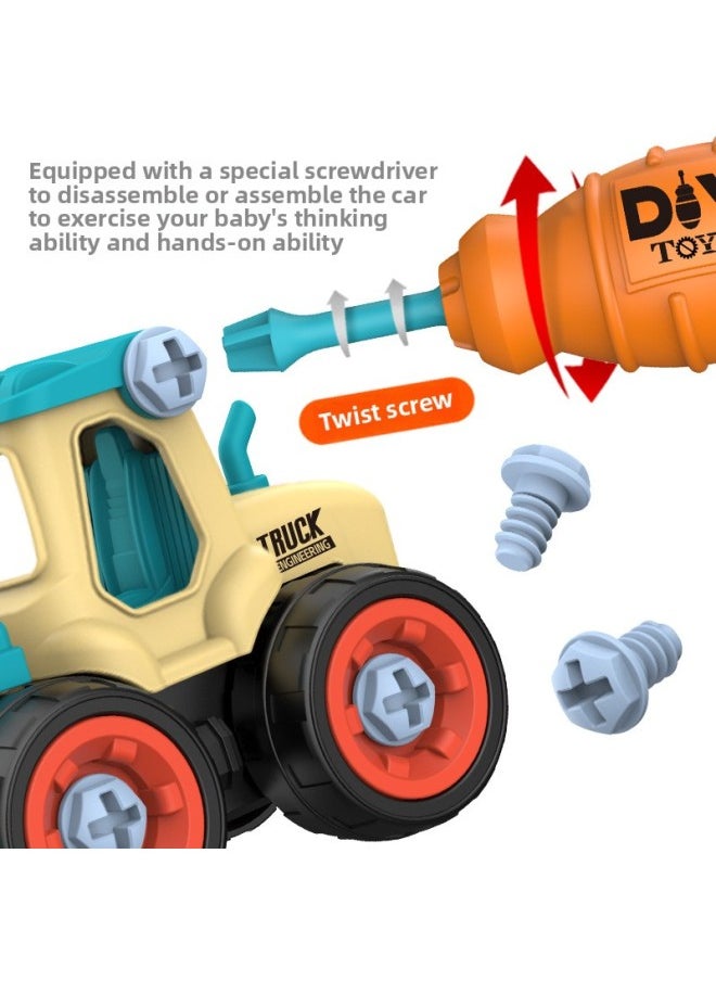 Generic - DIY Removable Engineering Vehicle Toy Suit Boy Screw Assembly Children Disassembly Model Development Digger-Colour:(3 Types Of Card Head Bags) 12 Pieces In Total, Free Screwdrivers [collect And Get 3 More Screwdrivers] - Image 1