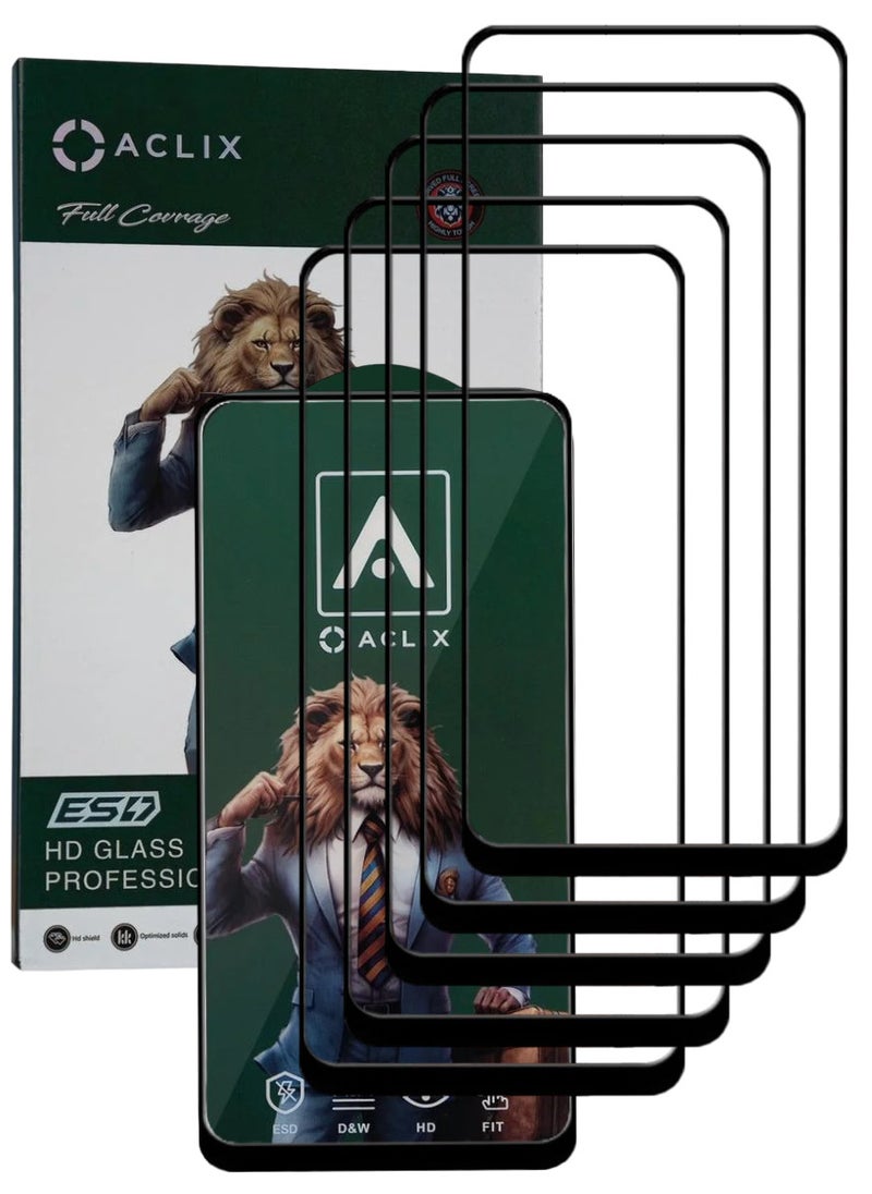 ACLIX 5 Pieces Antistatic ESD Dustproof Premium Quality High Definition Tempered Glass Screen Protector Designed For Oppo A94 - Image 1