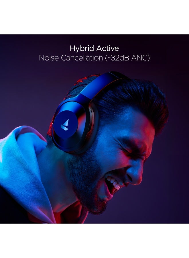 boAt Nirvana 751 ANC w/ Hybrid Active Noise Cancellation(~33dB), 65Hrs Battery, Fast Charge, Ambient Mode, Integrated Controls, Bluetooth Headphones with Mic Gunmetal Grey - Image 2