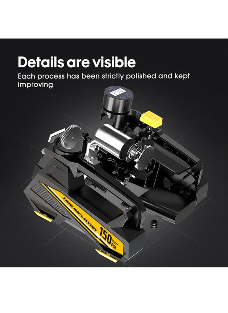 Carsun Car Tyre Inflator Air Compressor,12V DC Cord Portable Electric Air Pump with Auto Shutoff and LED Light,150PSI Fast Tire Inflator for Car/Motorcycle/Bicycles/Ball/Other Inflatables  - Image 2