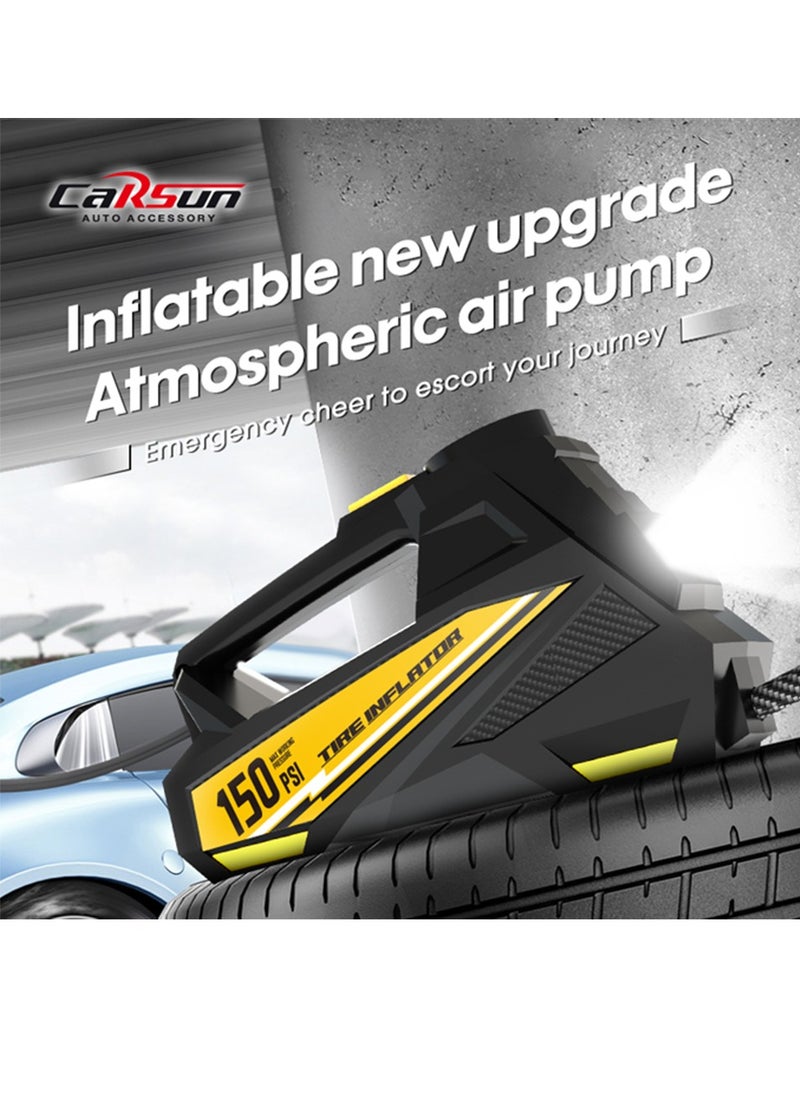 Carsun Car Tyre Inflator Air Compressor,12V DC Cord Portable Electric Air Pump with Auto Shutoff and LED Light,150PSI Fast Tire Inflator for Car/Motorcycle/Bicycles/Ball/Other Inflatables  - Image 3