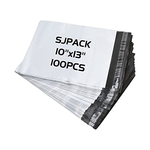 SJPACK Poly Mailers 10x13-inch 100 Bags 2.5 Mil Poly Mailers Envelopes Bags With Self-sealing Strip White Poly Bags - Image 1