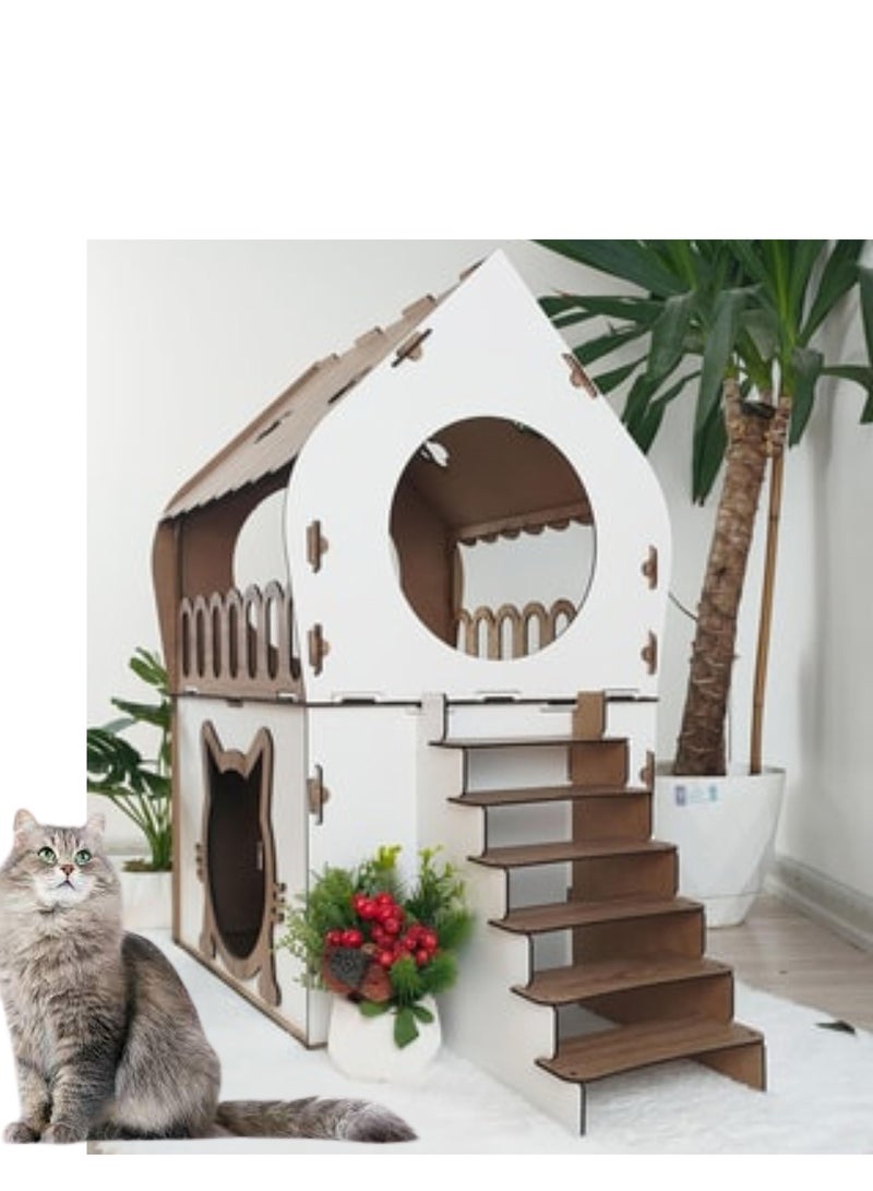 Cat villa cat House Lux Cat House Cat Double Decker Cat House Duplex Cat House Cat bed - Image 1