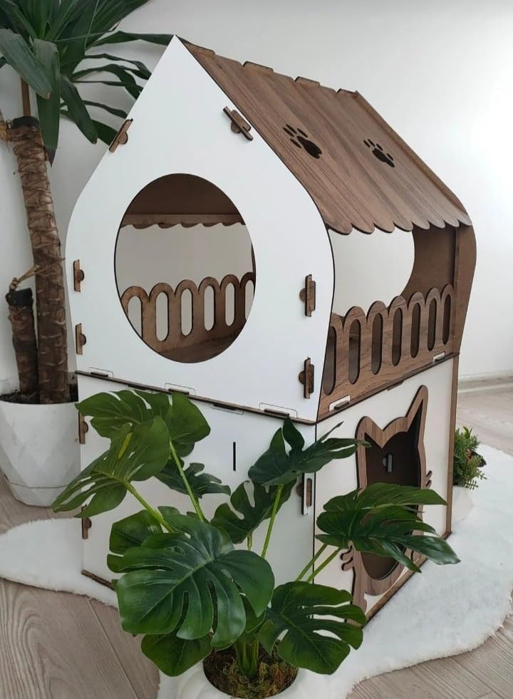 Cat villa cat House Lux Cat House Cat Double Decker Cat House Duplex Cat House Cat bed - Image 2