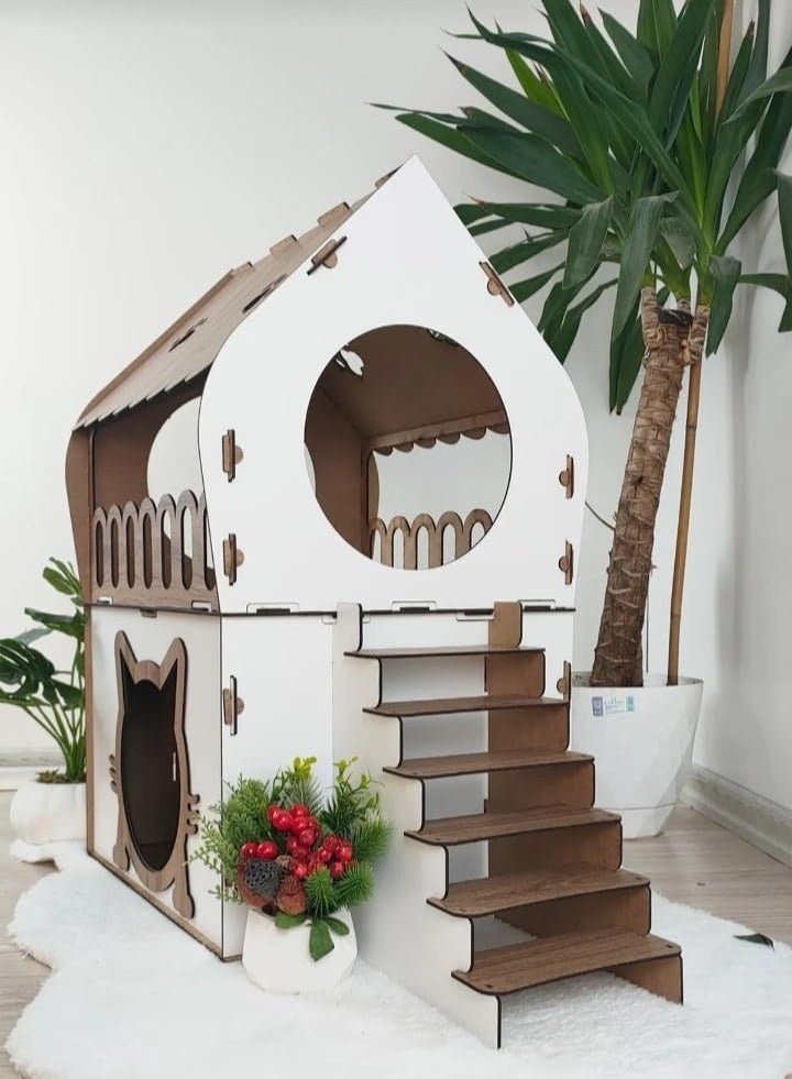 Cat villa cat House Lux Cat House Cat Double Decker Cat House Duplex Cat House Cat bed - Image 3