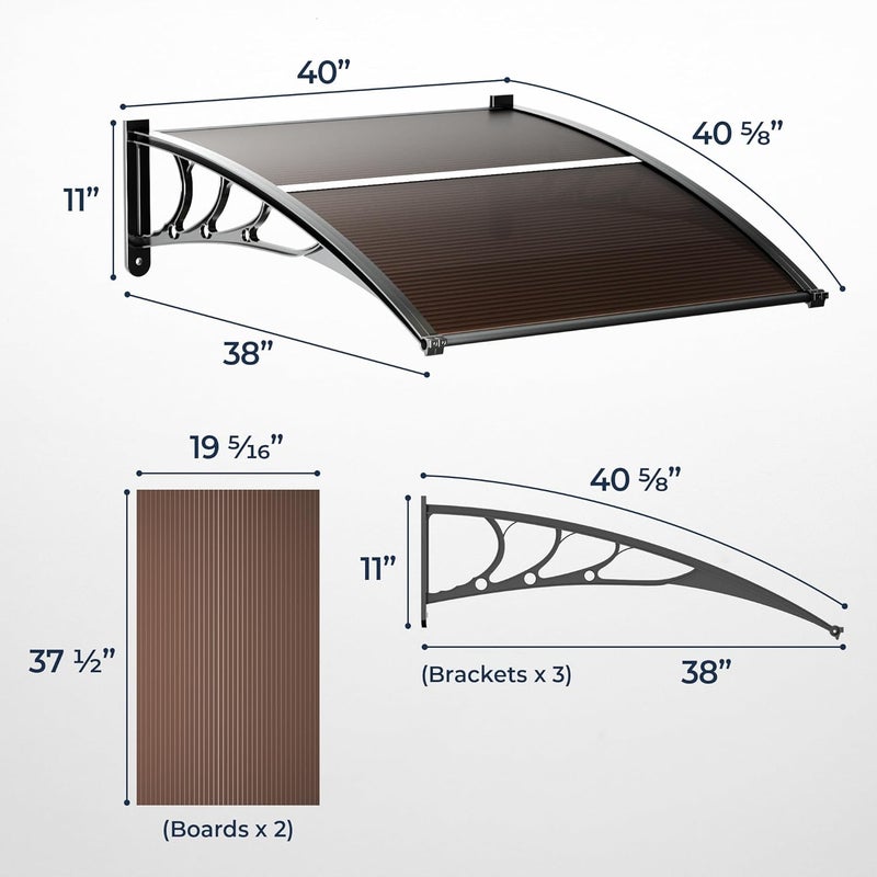 Yes4All أغطية نوافذ IDZO 40x120 للأبواب SPF 50 للحماية من الأشعة فوق البنفسجية مع موصل من سبائك الألومنيوم للاستخدام في الأبواب الأمامية ونوافذ التغطية لحماية من الشمس والمطر والثلج - Image 5