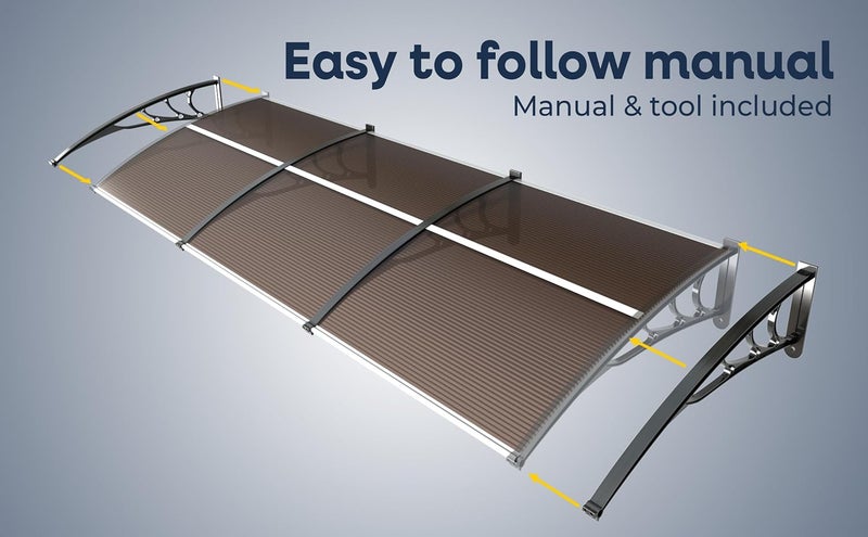 Yes4All أغطية نوافذ IDZO 40x120 للأبواب SPF 50 للحماية من الأشعة فوق البنفسجية مع موصل من سبائك الألومنيوم للاستخدام في الأبواب الأمامية ونوافذ التغطية لحماية من الشمس والمطر والثلج - Image 3