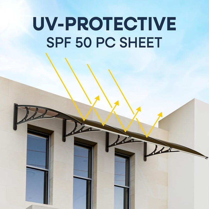 Yes4All أغطية نوافذ IDZO 40x120 للأبواب SPF 50 للحماية من الأشعة فوق البنفسجية مع موصل من سبائك الألومنيوم للاستخدام في الأبواب الأمامية ونوافذ التغطية لحماية من الشمس والمطر والثلج - Image 4