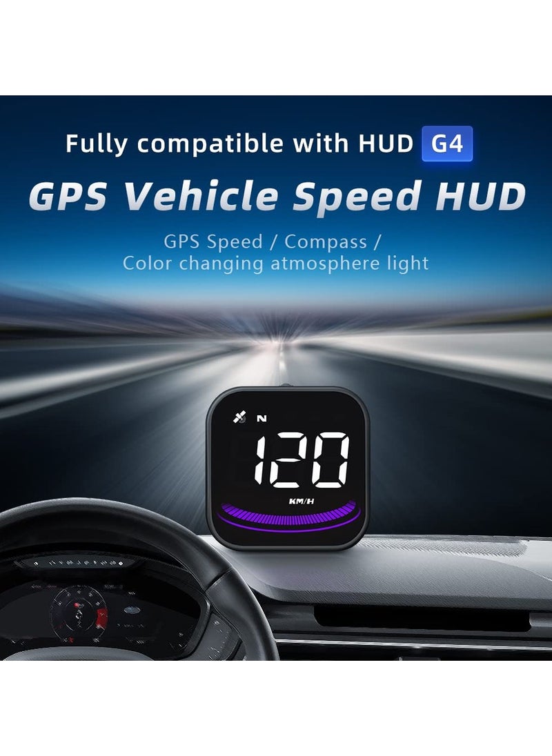 Generic - Digital GPS Speedometer G4 Universal Head-Up Display for All Vehicles, Multifunction HUD with Real-Time Speed Meter, Easy Plug & Play Setup, Accurate MPH/KM/H Speed Tracking - Image 1