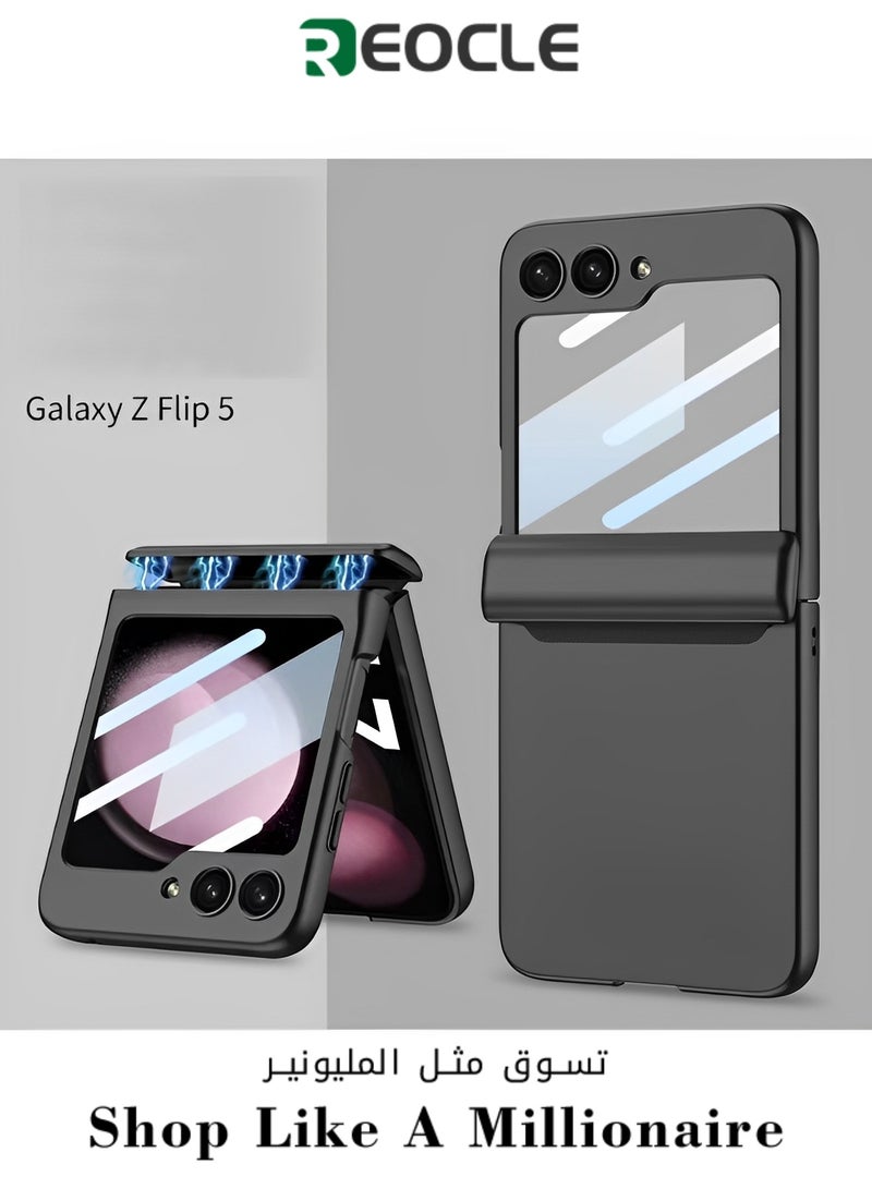 REOCLE Aero Flex Samsung Galaxy Z Flip 3 4 5 Case with Hinge Protection Protective Slim Cover Protective Body with Hinge Protector for Samsung Galaxy Z Flip 3 4 5 - Image 1