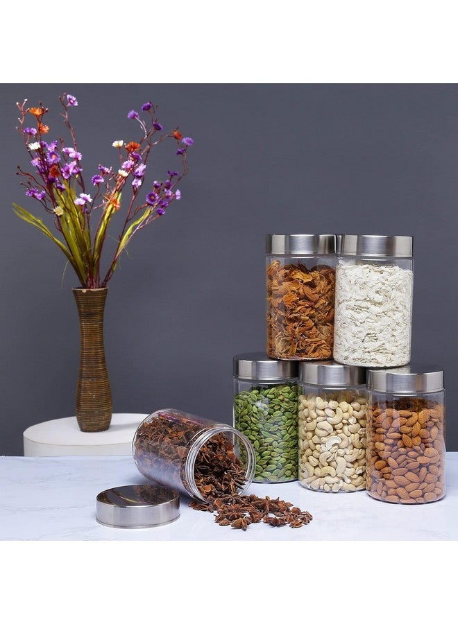Femora Femora Borosilicate Glass Round Jar With Stainless Steel Air Tight Lid| Glass Jars For Kitchen| Kitchen Storage Jar| 1 Year Warranty|Jars for Gifting, Snacks,Spice, Cookies, Dry Food|550 ML| Set Of 6 - Image 4