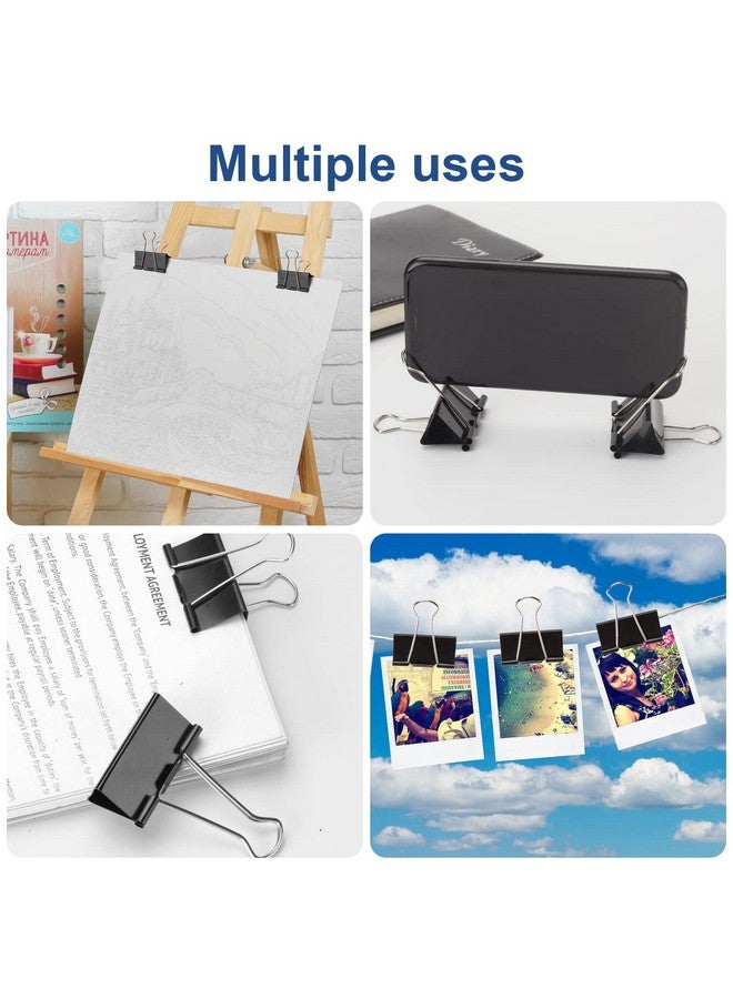 Baxrou 48 Pack Extra Large Binder Clips 2 Inch Paper Clip Large Binding Clip, Jumbo Paperclips Bulk, Heavy Duty Big Paperwork Clamp Black, School Teachers Office And Kitchen Home Supplies - Image 5