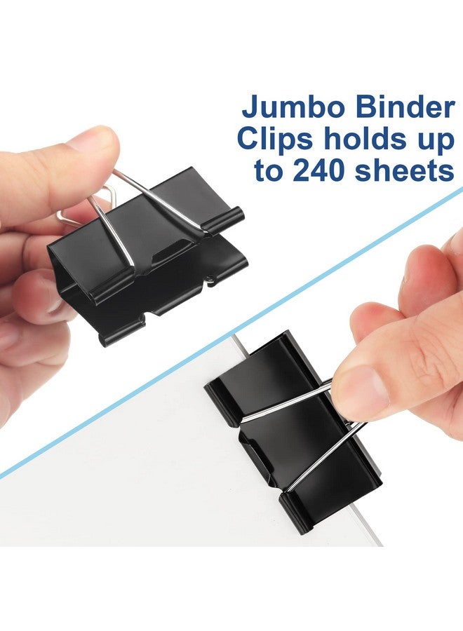 Baxrou 48 Pack Extra Large Binder Clips 2 Inch Paper Clip Large Binding Clip, Jumbo Paperclips Bulk, Heavy Duty Big Paperwork Clamp Black, School Teachers Office And Kitchen Home Supplies - Image 4