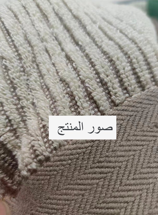 34*34 Cm Brown-Bordered Absorbent Pure Cotton Hand Towel - Image 2