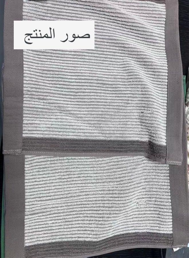 34*34 Cm Brown-Bordered Absorbent Pure Cotton Hand Towel - Image 4