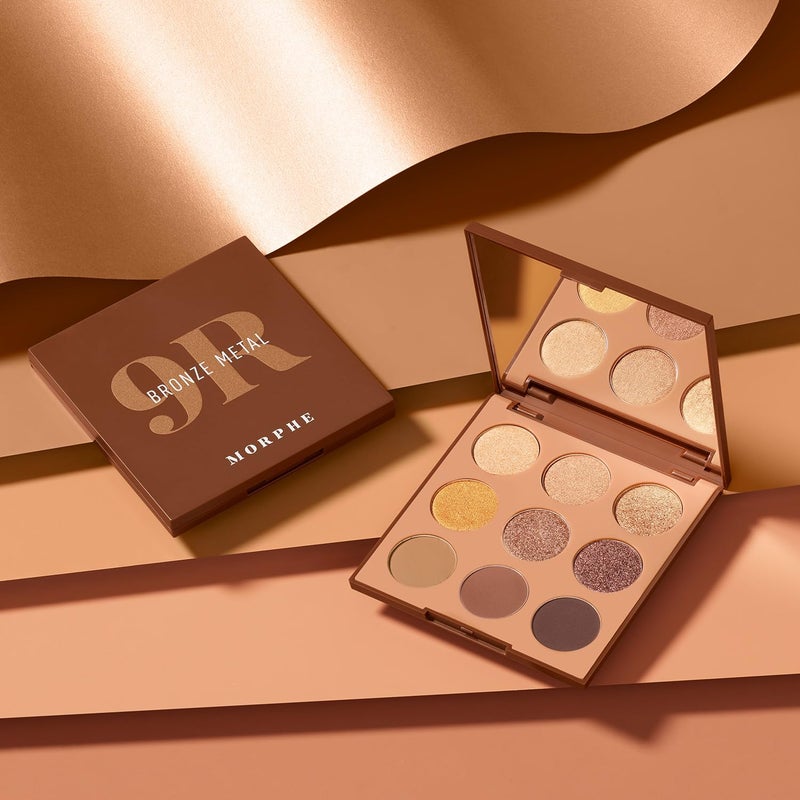 Morphe 9R Bronze Metal Artistry Palette - Brown & Bronze-Toned Makeup Palette with Matte and Shimmer Finishes - Highly Pigmented Eye Makeup with a Blendable & Buildable Formula (0.35 oz) - Image 3