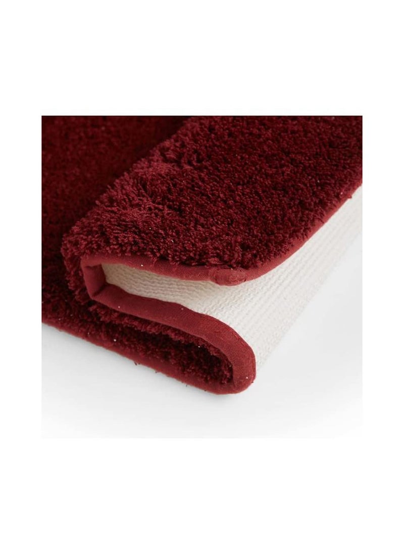 SPACES WELSPUN Drylon Bath Mats Large Anti Skid Stain Resistant Quick Dry (Solid 50CMX80CM)-Dark Red  - Image 4