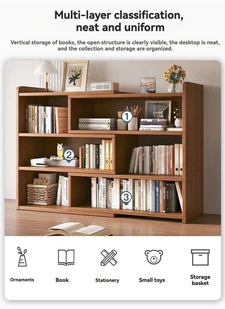 ماركة غير محددة - رف متعدد الطبقات لسطح المكتب، رف كتب تخزين مكتبي، خزانة، خزانة كتب صغيرة بأرضية المكتب - Image 1