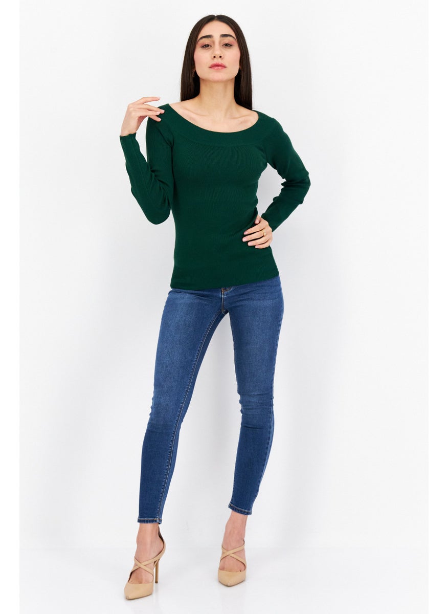 Women Off Shoulder Ribbed Sweater, Green - pzsku/Z511791B85F879E4BEEE5Z/45/_/1738160329/935aa147-0adb-4ed4-a58f-acf3bf2ada86