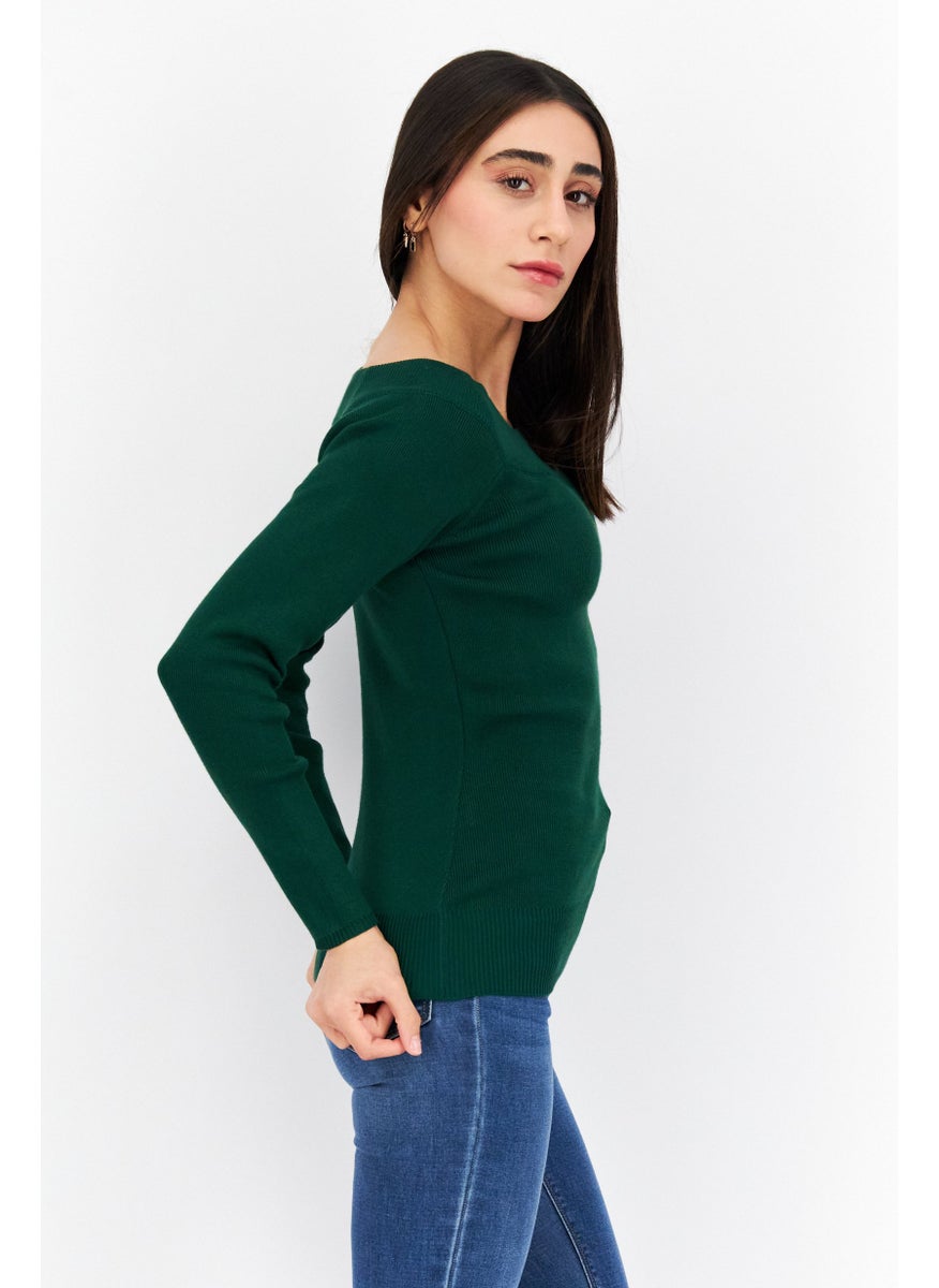 Women Off Shoulder Ribbed Sweater, Green - pzsku/Z511791B85F879E4BEEE5Z/45/_/1738160330/325d5475-5a1e-4251-bd82-2107ef8f52d7