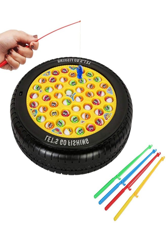 KIPA GAMING Rechargeable Fish Catching Game, 45 Fishes with Big Round Pond & Fish 4 Catching Sticks for Kids Girls Boys Toddlers Age 2 3 4 5 6 7 8 9 Years (Rec Green) - Image 1