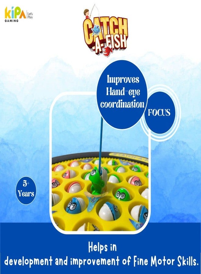 KIPA GAMING Rechargeable Fish Catching Game, 45 Fishes with Big Round Pond & Fish 4 Catching Sticks for Kids Girls Boys Toddlers Age 2 3 4 5 6 7 8 9 Years (Rec Green) - Image 2