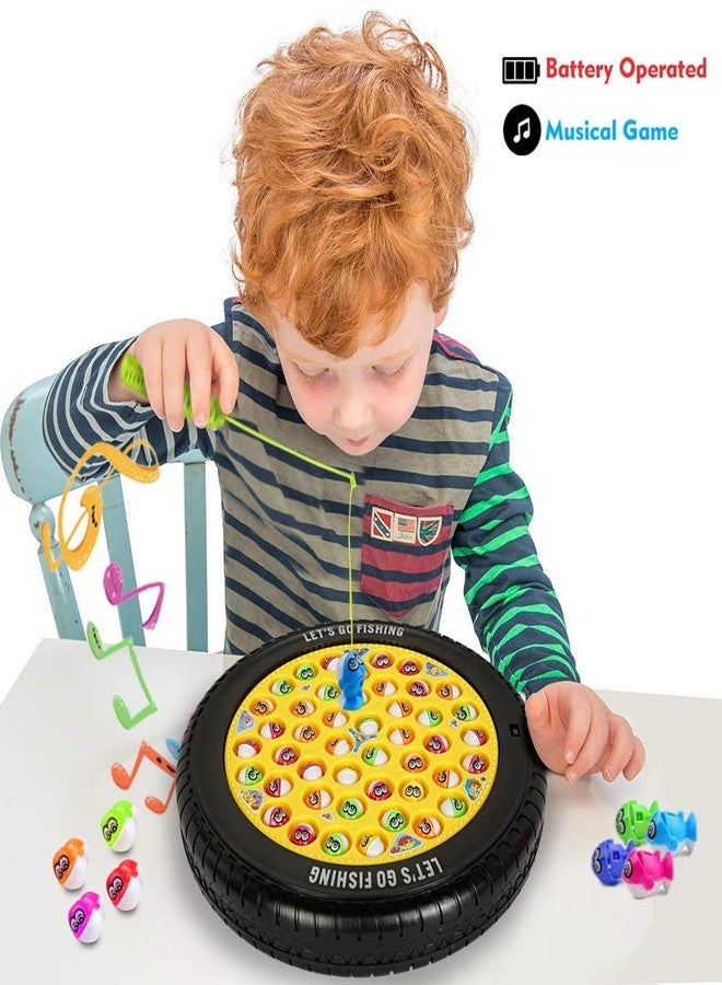 KIPA GAMING Rechargeable Fish Catching Game, 45 Fishes with Big Round Pond & Fish 4 Catching Sticks for Kids Girls Boys Toddlers Age 2 3 4 5 6 7 8 9 Years (Rec Green) - Image 5