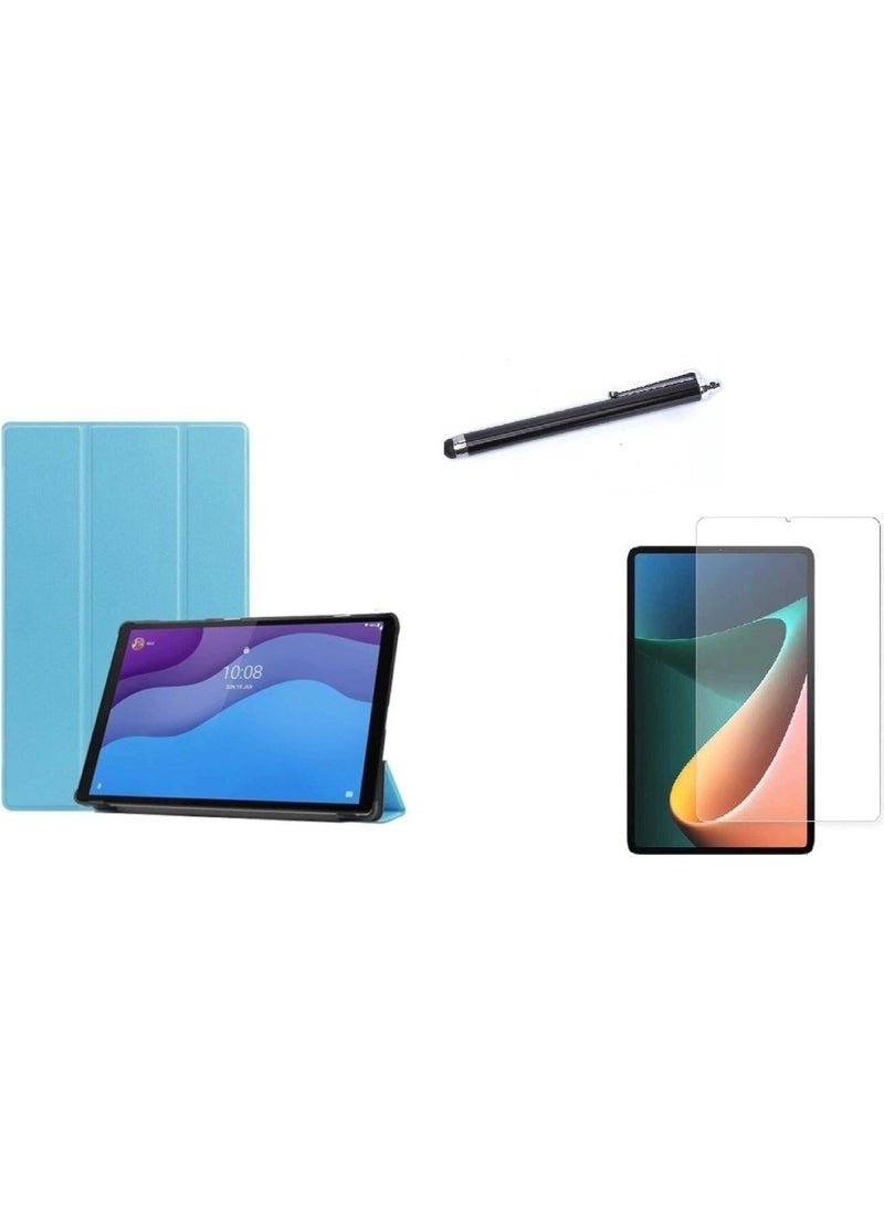 Nezih Case - Decent Case Lenovo Tab M10 Plus TB-125F/TB-128F 3rd Gen Pu Leather Foldable Stand Case Screen Protector Pen - Image 1
