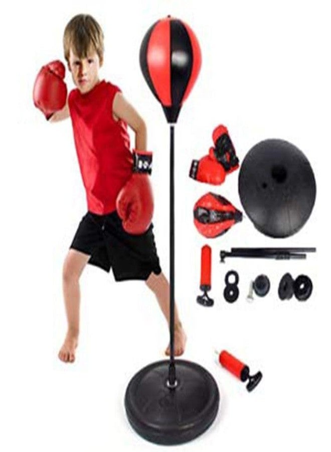 Cable World Kids Punching Bag Set with Stand, Boxing Gloves & Air Pump | Adjustable Height Punching Ball for Kids | Indoor Outdoor Sports Toy for Boys & Girls | Exercise, Fitness & Stress Relief Toy - Image 2