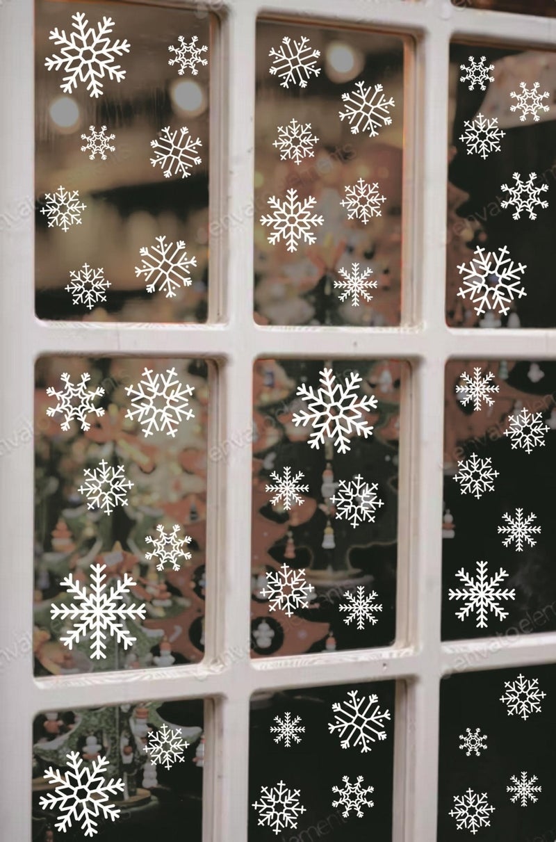 Msticker Snowflakes Sticker Set - New Year Winter Themed Snowflakes New Year Sticker Suitable for All Surfaces  - Image 3