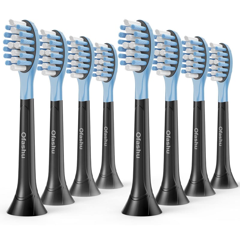 Ofashu Replacement Toothbrush Heads for Philips Sonicare ProtectiveClean C2 4100 9044 6250 Black 8 Packs Sonic Electric Brush Head