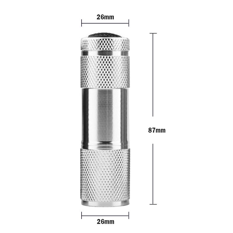 9LED UV Flashlight Torch Light Lamp Aluminum Blacklight Flashlight Detector - Image 2