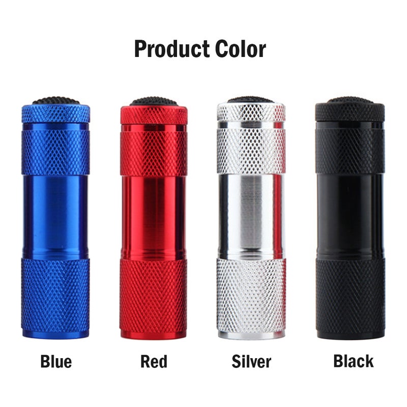9LED UV Flashlight Torch Light Lamp Aluminum Blacklight Flashlight Detector - Image 5