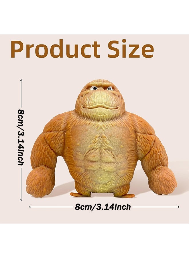 4 Pcs Squishy Monkey Decompress and Squeeze Stress Toy Animal Styling Stress Relief Stretchy Toys Stress Relief Squishy Monkey Toy Elastic and Soft Fidget Toy, Gift for Children and Adults Birthday - Image 2