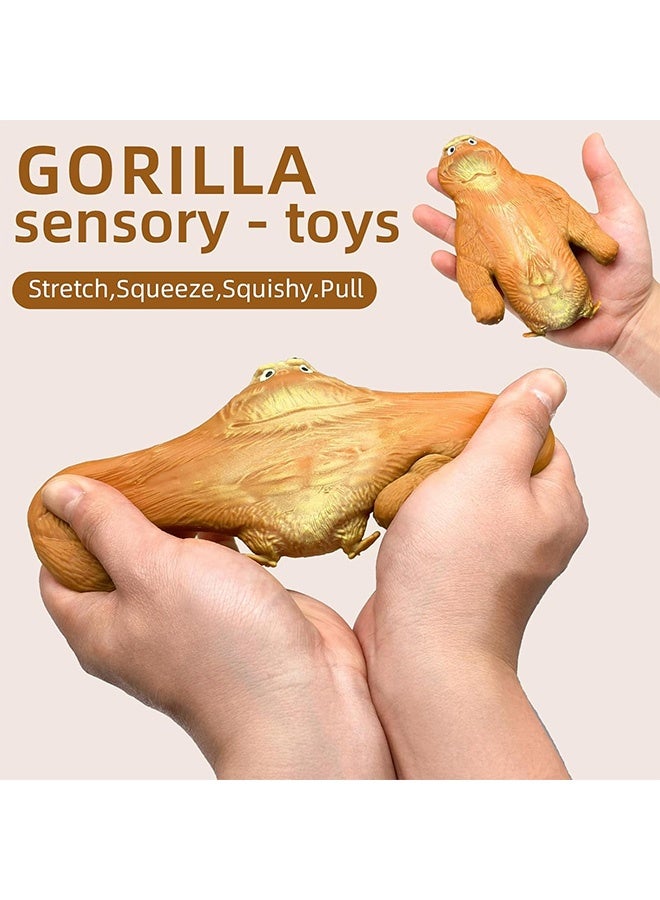 4 Pcs Squishy Monkey Decompress and Squeeze Stress Toy Animal Styling Stress Relief Stretchy Toys Stress Relief Squishy Monkey Toy Elastic and Soft Fidget Toy, Gift for Children and Adults Birthday - Image 3