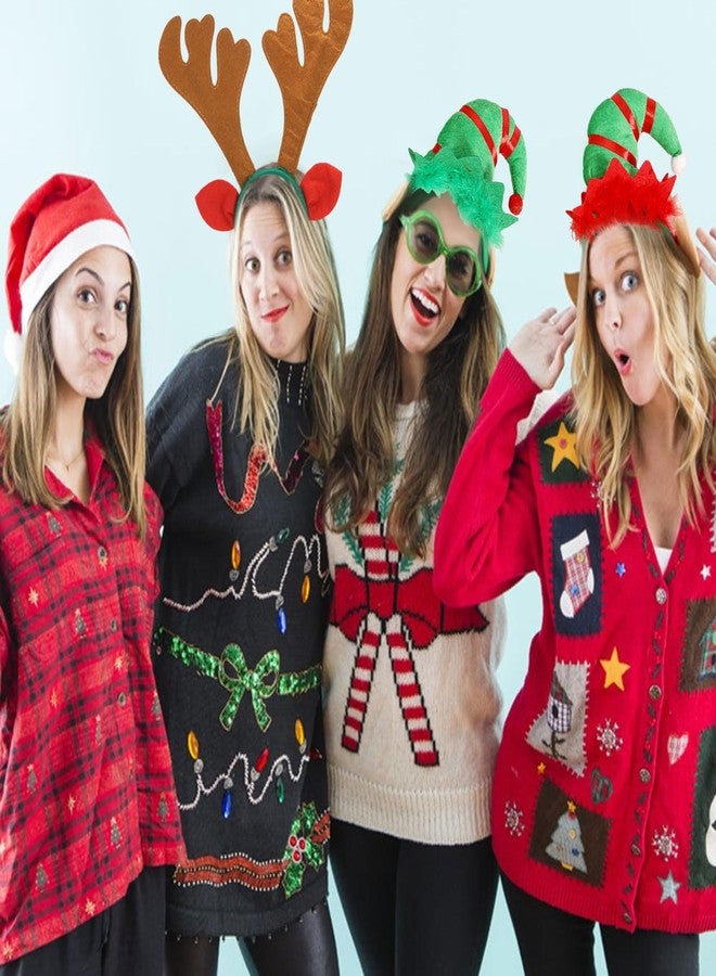 Roaring Good Time 4PCS Christmas Reindeer Headband Christmas Deer Headband Reindeer Headbands Reindeer Antlers Decor Costume for Elf Party Supplies - Image 3