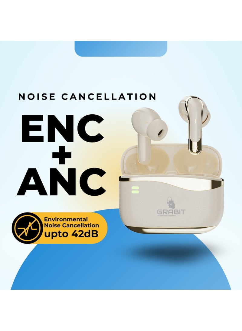 GTUNES-DUET True Wireless Earbuds – 25dB ANC, Dual Connectivity, Quad-Mic, 6H Playtime, Leather Case