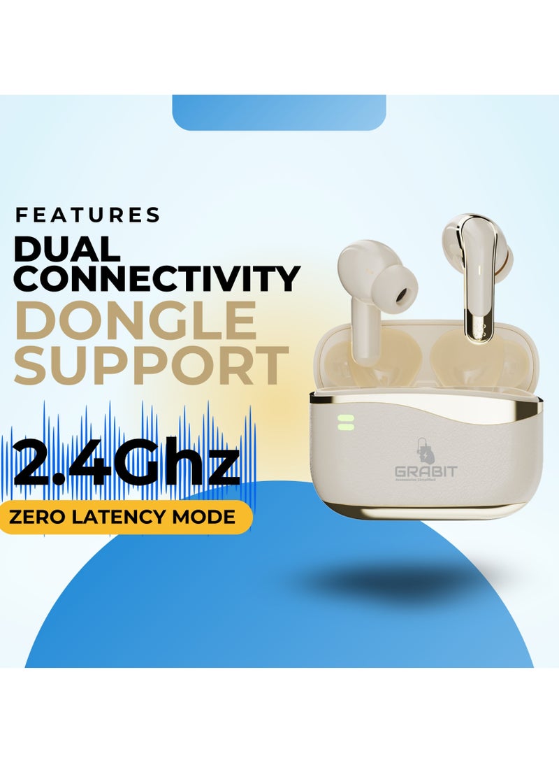 GTUNES-DUET True Wireless Earbuds – 25dB ANC, Dual Connectivity, Quad-Mic, 6H Playtime, Leather Case