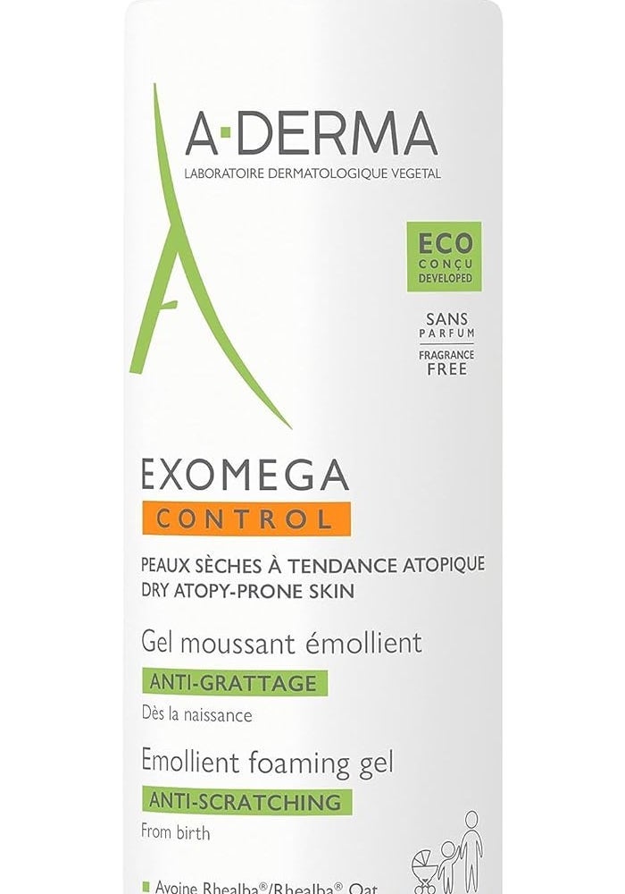 A-DERMA Exomega Emollient Foaming Gel for Dry Skin, 500 ml - Image 1