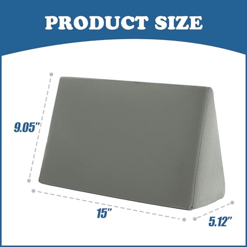 Zantle Small Wedge Pillow Wedge Pillow for Bed Sores Positioning Pillow Positioning Wedge Mini Pillow for Laptop and Yoga Small Foam Wedge for Chair 1 Unit Grey - Image 3