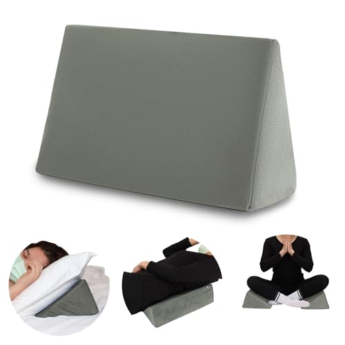 Zantle Small Wedge Pillow Wedge Pillow for Bed Sores Positioning Pillow Positioning Wedge Mini Pillow for Laptop and Yoga Small Foam Wedge for Chair 1 Unit Grey - Image 1