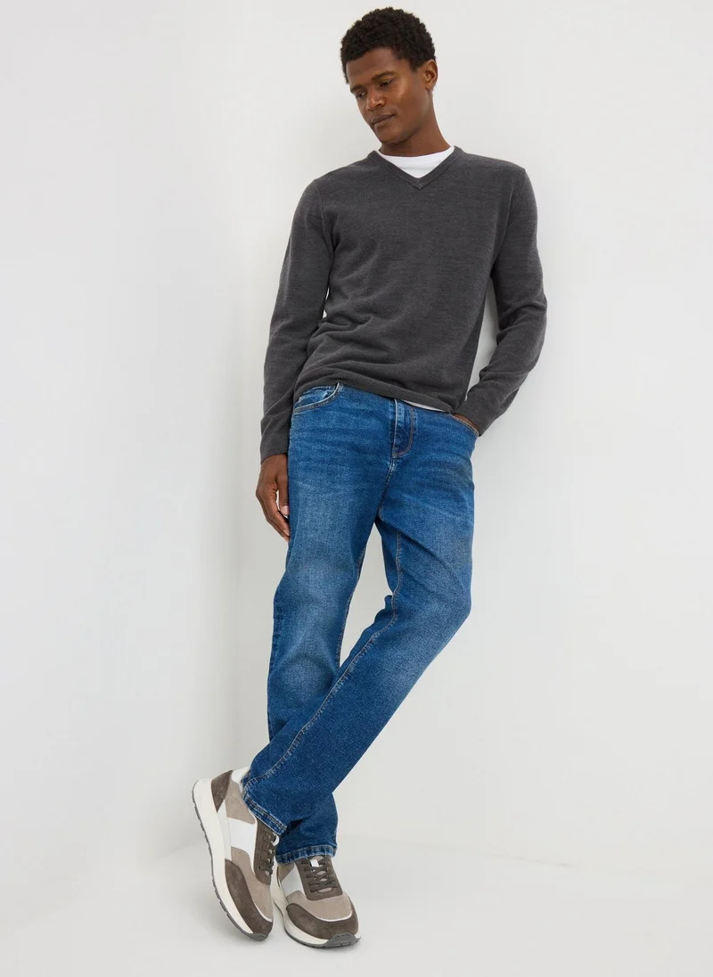 Matalan Charcoal Grey Soft Touch V-Neck Jumper for Men | Best Price UAE