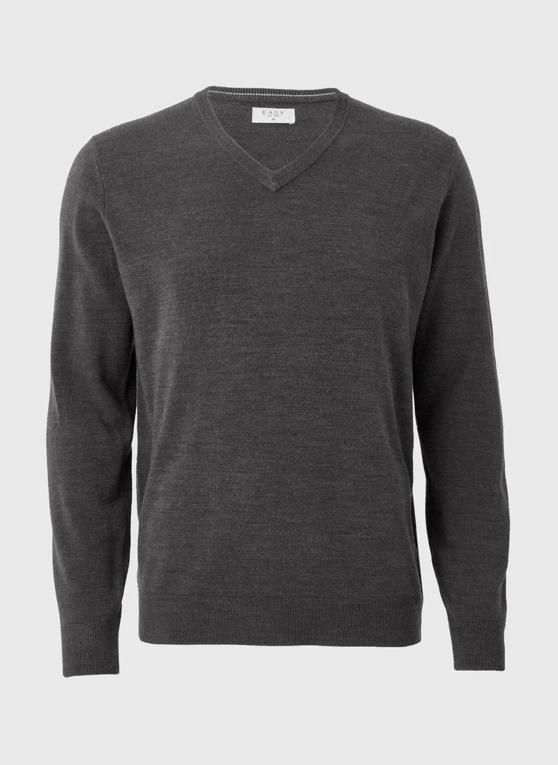 Matalan Charcoal Grey Soft Touch V-Neck Jumper for Men | Best Price UAE