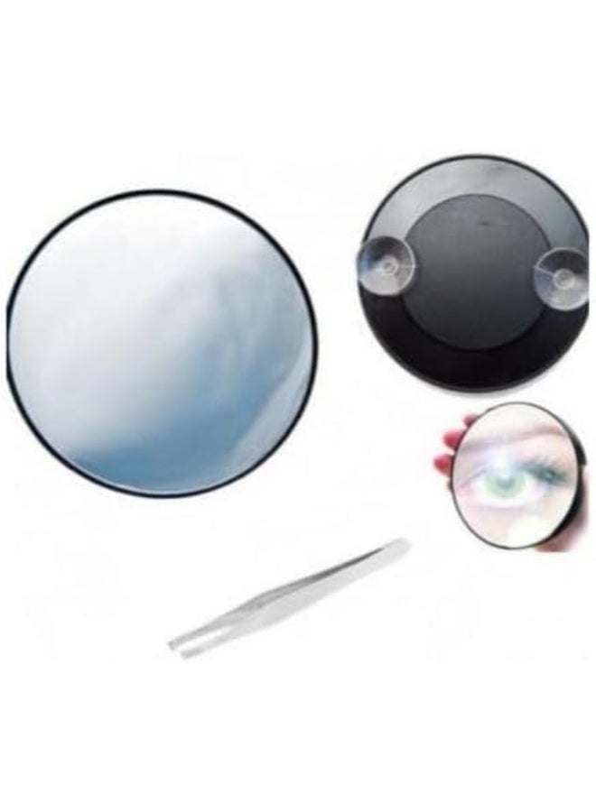 MySouqEg | Store [1Pcs -3X - 9Cm Diameter +1 Tweezer ] Small Makeup Mirror Magnifying Mirror With Two Suction Cups For Outdoor-Germany - Image 1