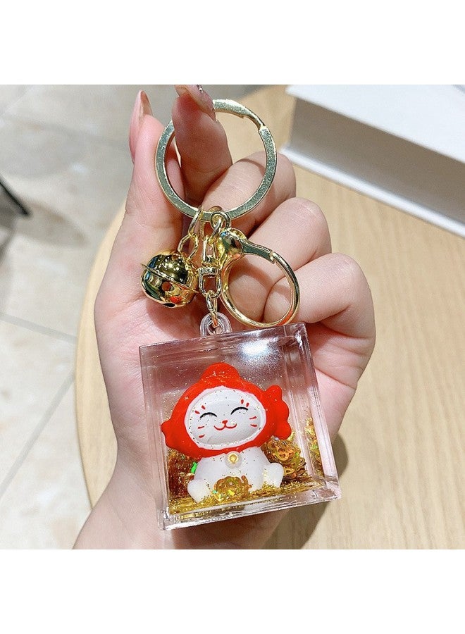 Luckier Cat Doll Girl Crystal elry Gusset Car Keychain Pendant Cute Schoolbag New Year Gift