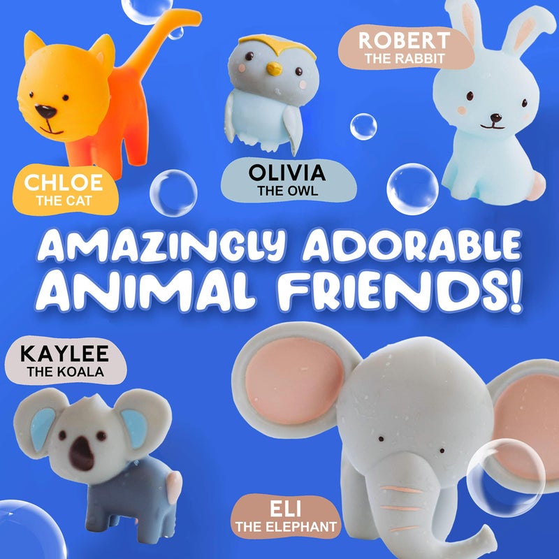 SplashEZ Bath Toys for Toddlers, Mold Free Bath Toys for Kids & Toddlers, No Hole for Bathtub, Pool, Shower Boys & Girls, 5 Animals - Image 4