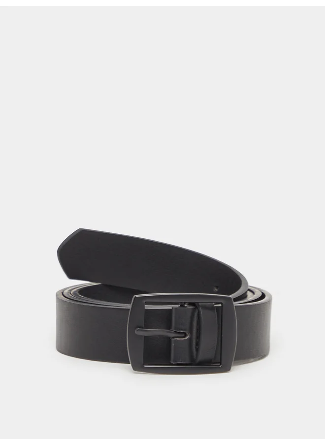 ستايلي Styli Black Solid Pin Buckle Closure Belt