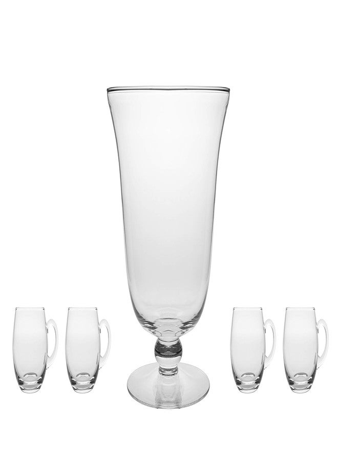 بارسكي - جودة أوروبية - زجاج مصنوع يدويًا - طقم من 4 أكواب للمشروبات مع مقبض - سعة كل كوب 12 أونصة. - Image 2