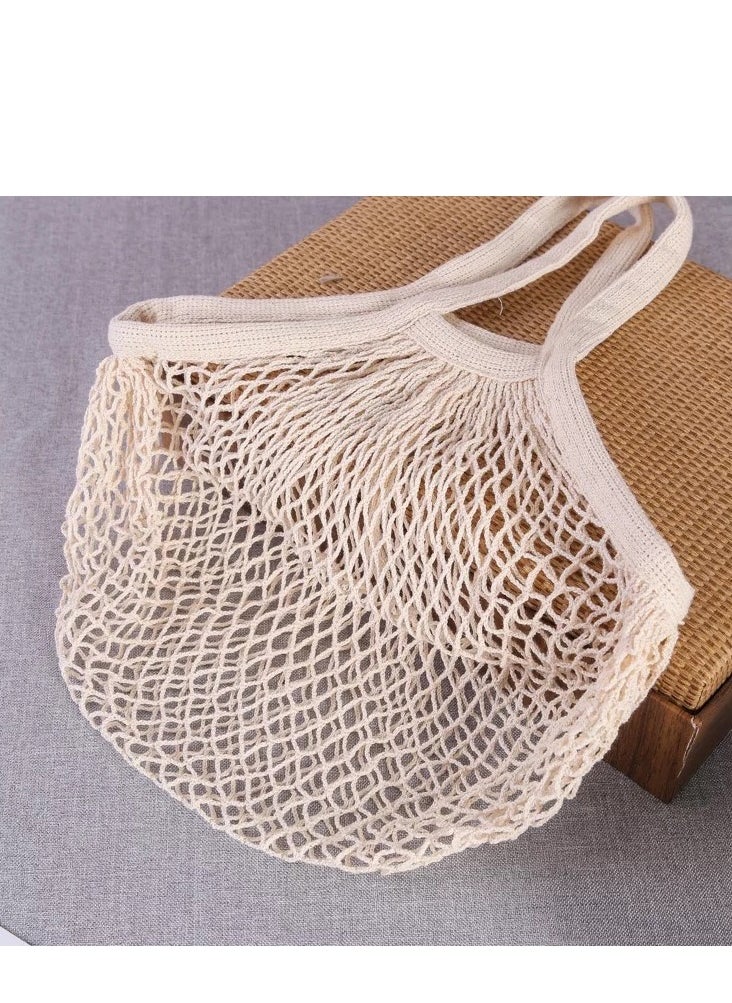 Mesh Net Bag String Fruit Storage Bag White